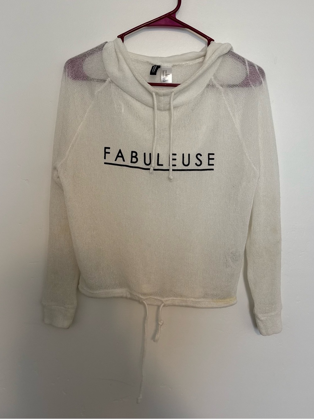 H&M Cream 'Fabuleuse' Lightweight Hoodie